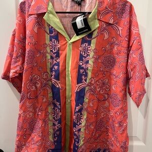 Men's Floral  Shirt and Swim Shorts  - pink and Purple